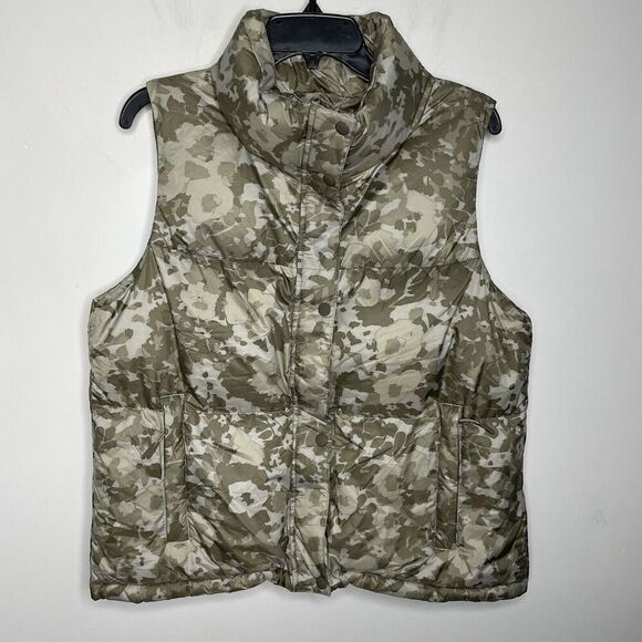 PRANA Puffer Vest Women Medium Green Wildflower NEW Hellebore Down Filled Zip-Up - Picture 1 of 16